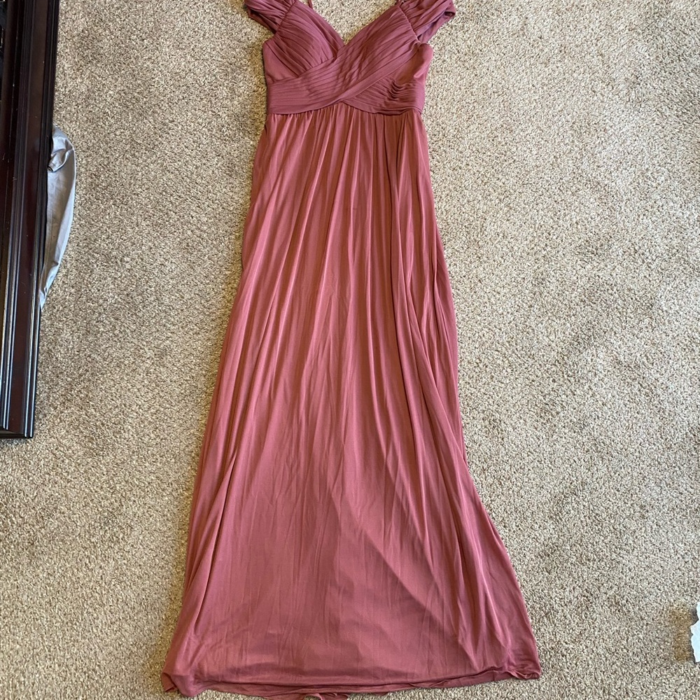 Azazie Pink Flutter Sleeve Sweetheart Gown